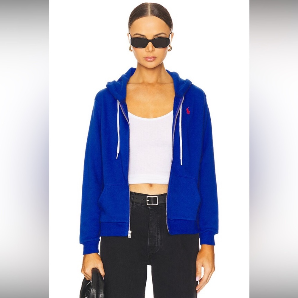 Price firm NWT Cotton Fleece Full-zip Hoodie in Blue Saturn - Picture 2 of 7